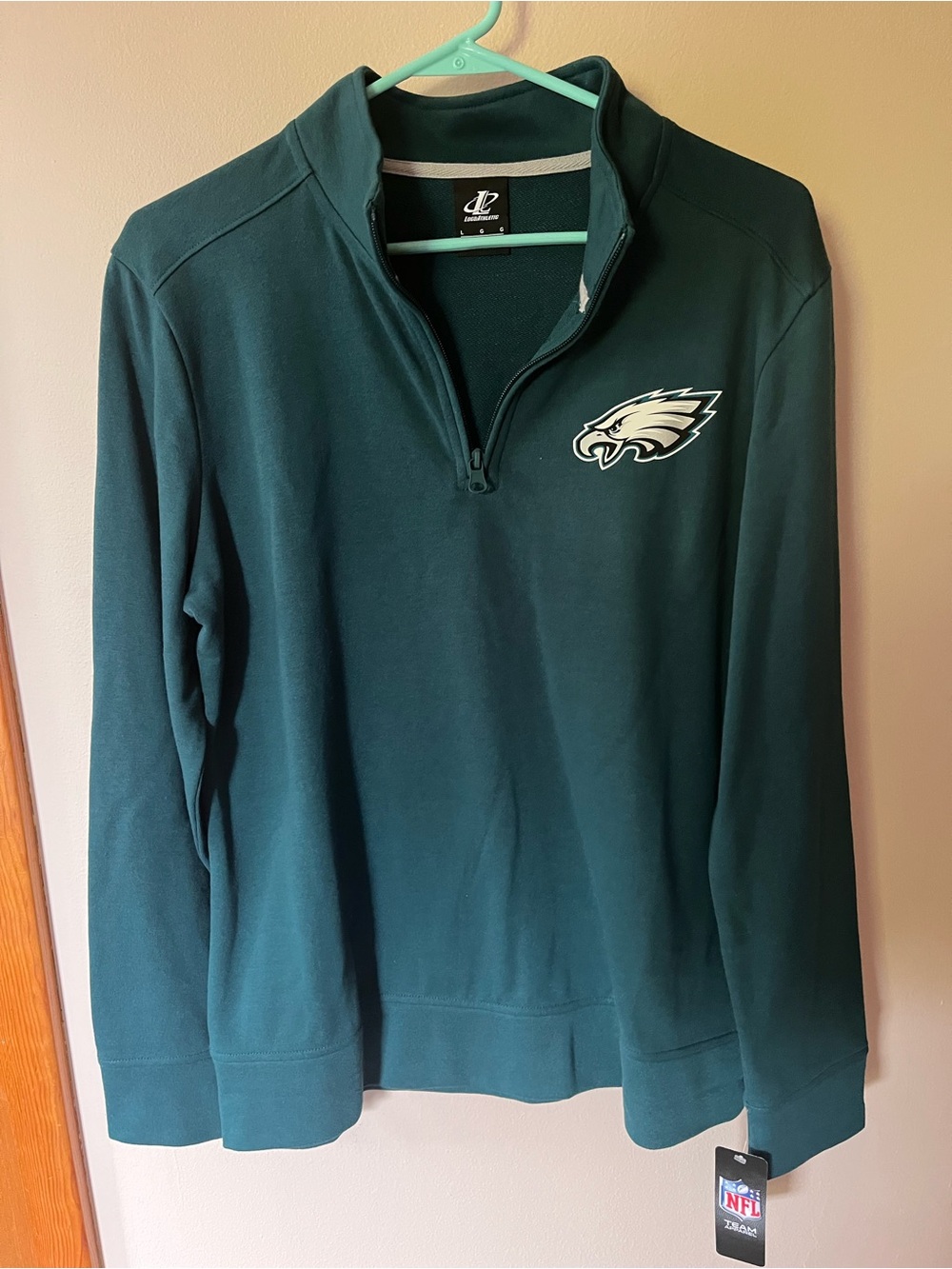 Philadelphia Eagles Green Quarter-Zip Pullover